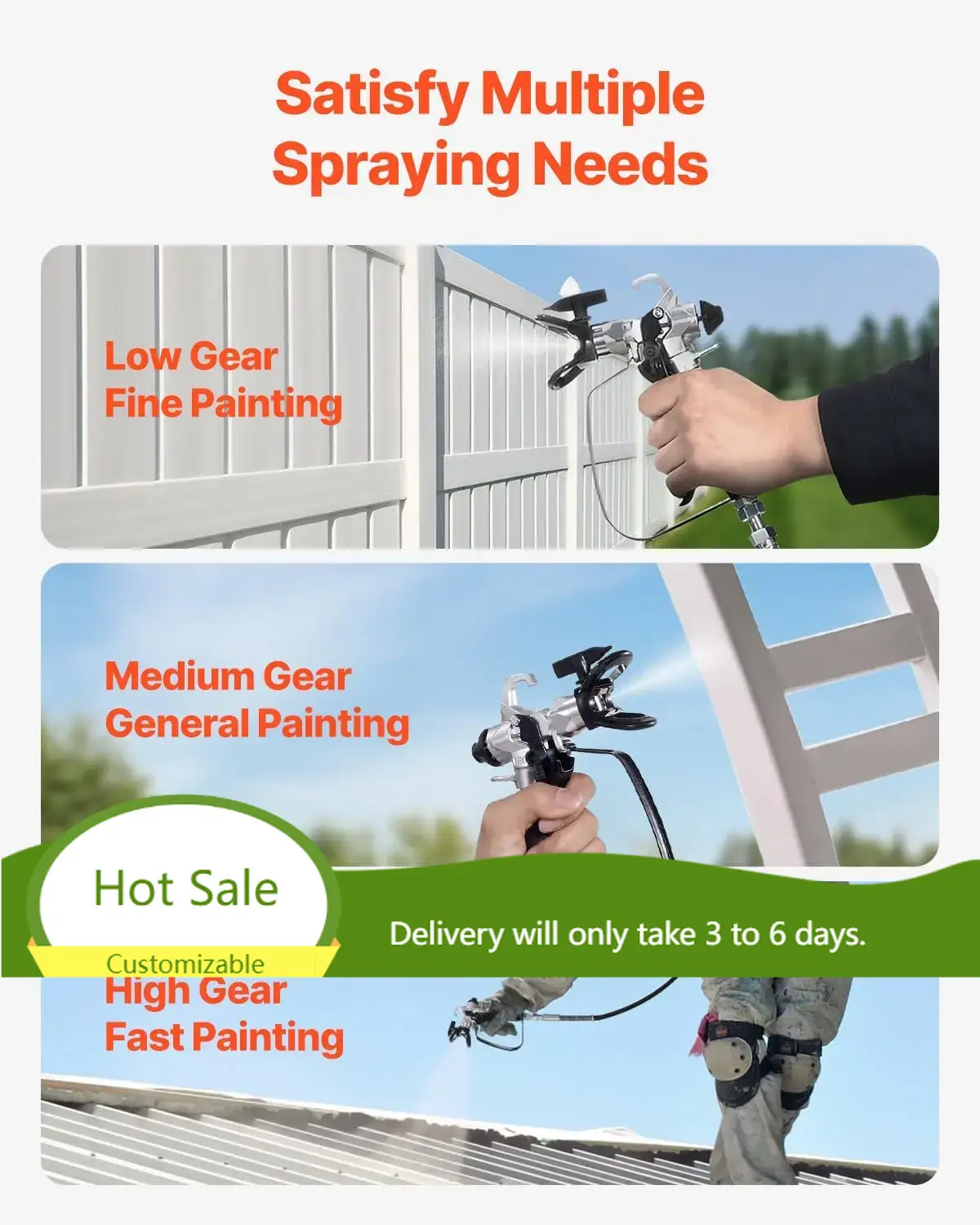 Airless Paint Sprayer 3000Psi - 750W Standlı Havasız Boya Püskürtücü, 3000PSI