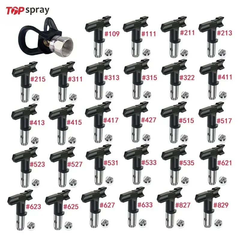 Paint Sprayer Nozzle Kit - Topspray Siyah Havasız Püskürtme Nozulları Püskürtme