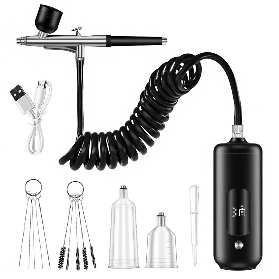 Spray Gun Air Compressor Kit - Taşınabilir Airbrush Mini Hava Kompresörü Seti,
