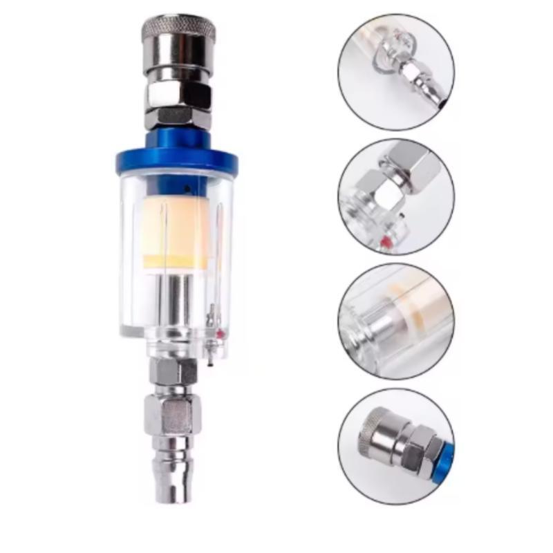 Spray Gun Air Compressor Kit - 1/4 İnç Dişli, Şeffaf Su Tutucu,