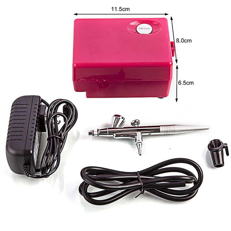 Spray Gun Air Compressor Kit - Taşınabilir BT16 Püskürtücü Makyaj Kek Manikür