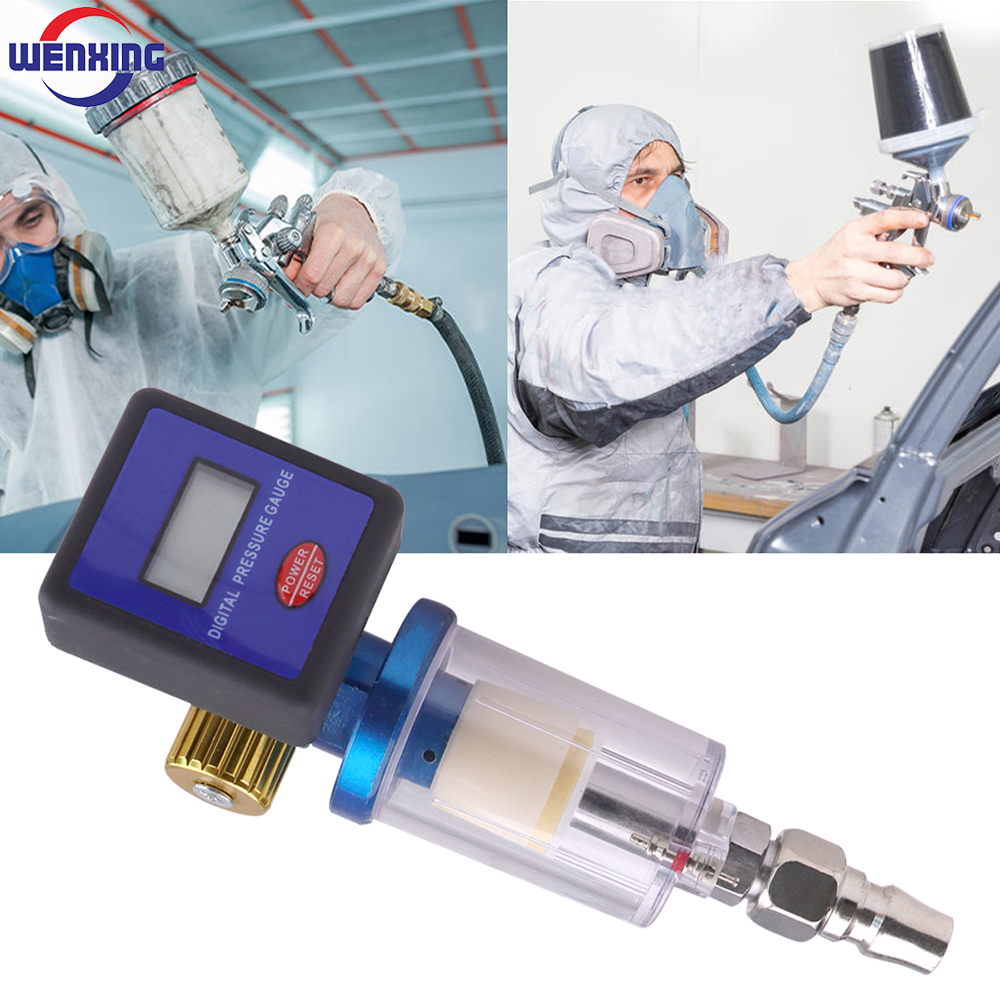 Hvlp Spray Gun Gravity Feed - Airbrush Elektronik Basınç Regülatörü LCD Dijital