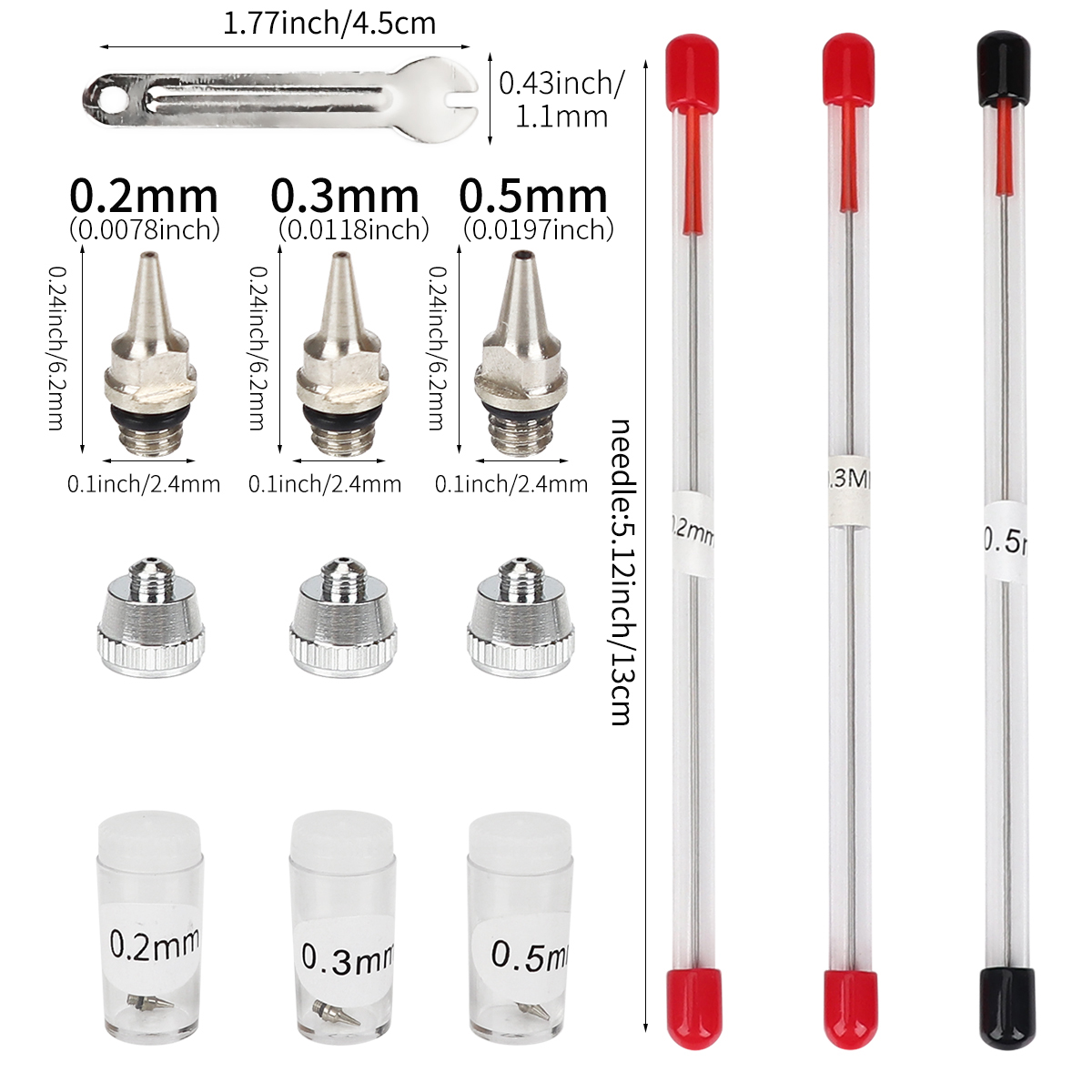 3 adet set 0.2/0.3/0.5mm Airbr - Hvlp Spray Gun Gravity Feed incelemesi ve fiyatı