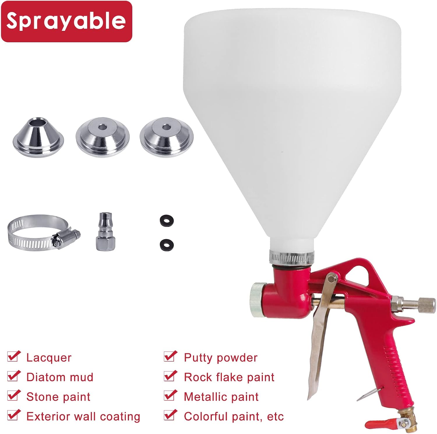 BLUASPAY 1.5L Hava Hopper Püsk - Texture Spray Hopper Gun incelemesi ve fiyatı