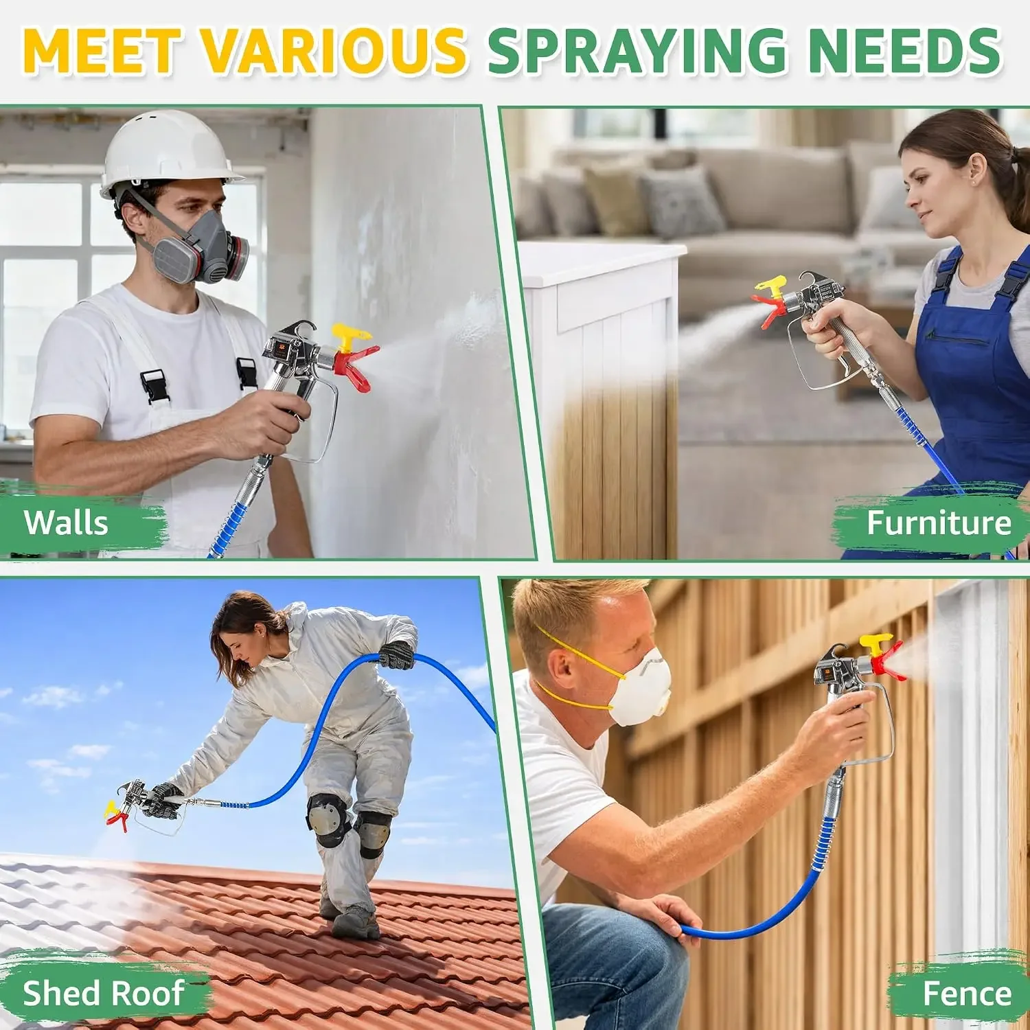ABD Gönderimi 750W Havasız Boy - Airless Paint Sprayer 3000Psi incelemesi ve fiyatı