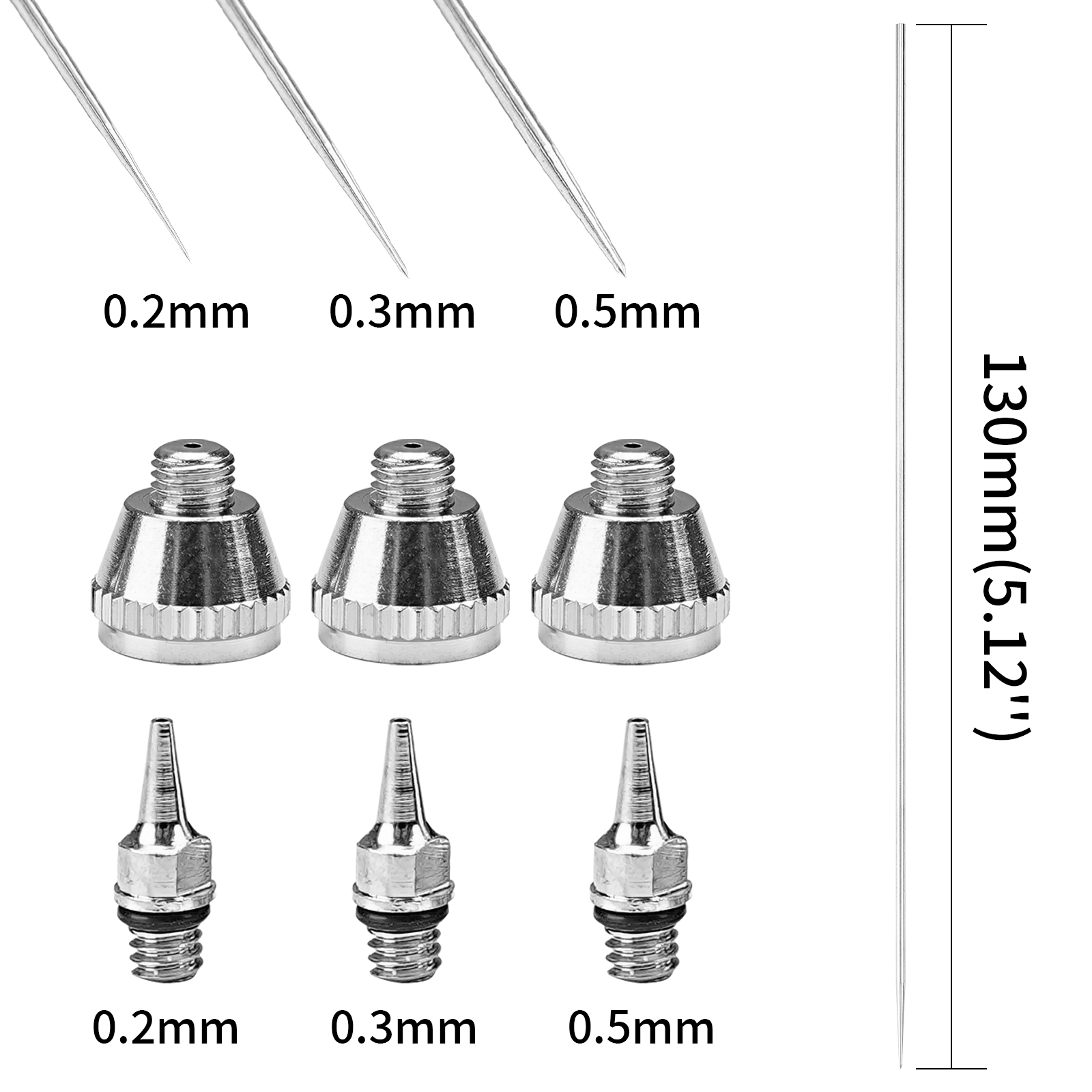 1/3 adet set 0.2/0.3/0.5mm Air - Hvlp Spray Gun Gravity Feed incelemesi ve fiyatı