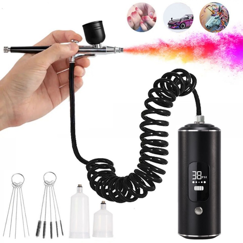 Hava kompresörü kiti, elektrik - Spray Gun Air Compressor Kit incelemesi ve fiyatı