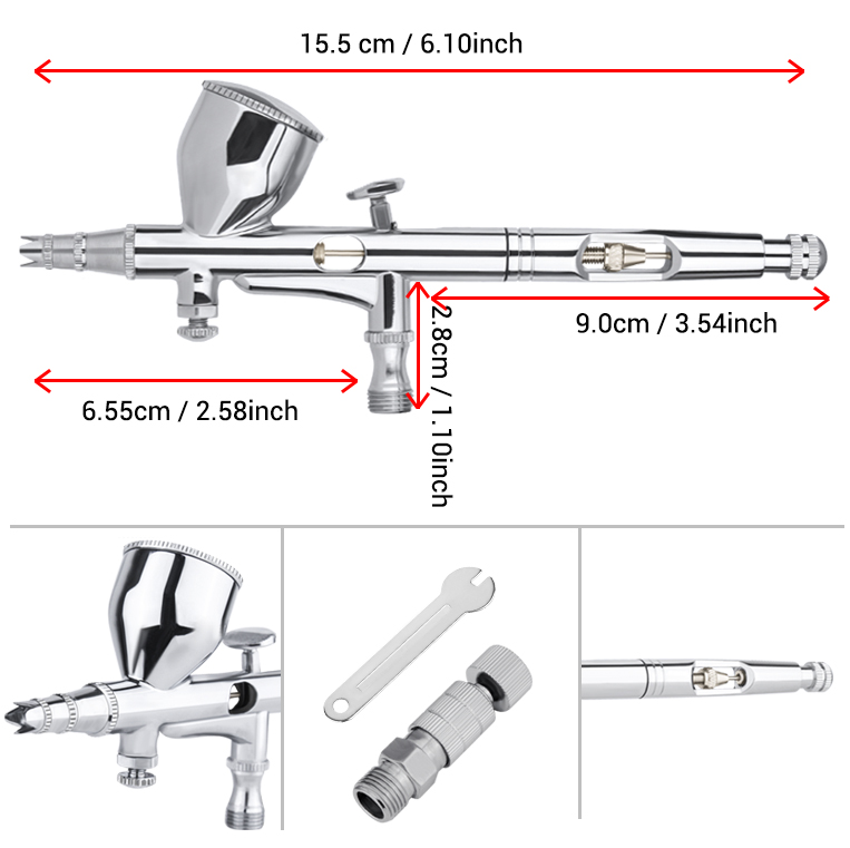 Yerçekimi çift eylem Mini Clea - Airbrush Kit Compressor incelemesi ve fiyatı