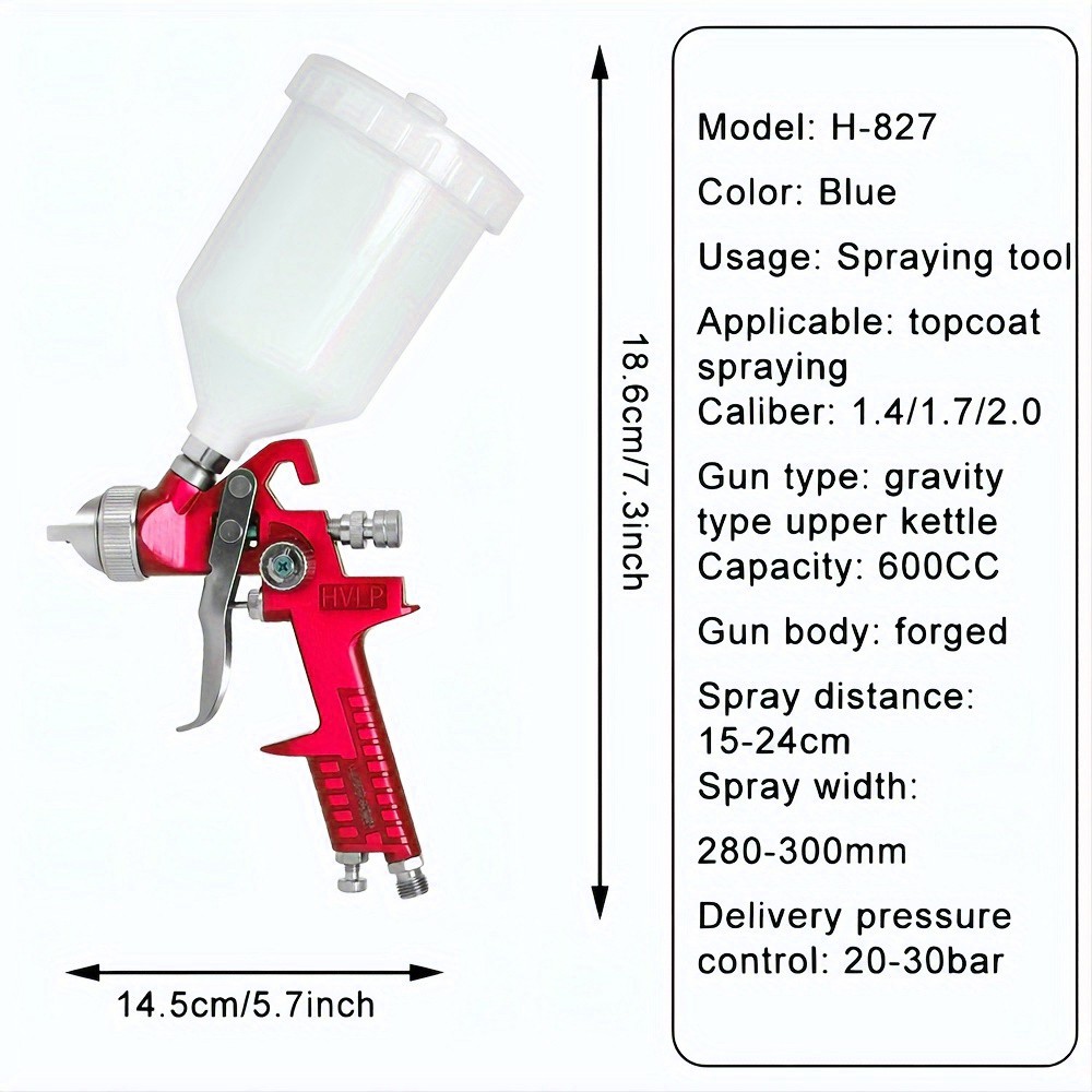1.4mm 1.7mm 2.0mm Profesyonel  - Hvlp Spray Gun Gravity Feed incelemesi ve fiyatı